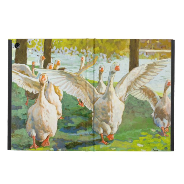 Funda Para iPad Air Geese Corriendo Por El Parque Verde (Exterior)