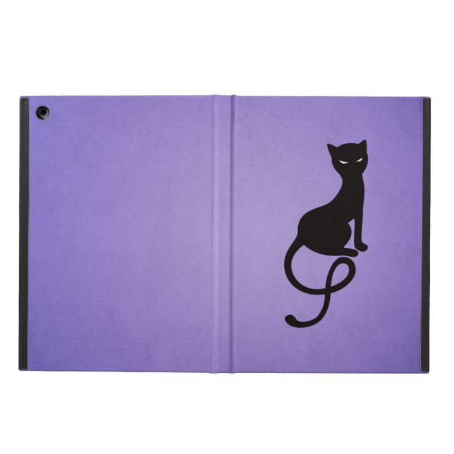 Funda Para iPad Air Gracioso púrpura y malo felino (Exterior)
