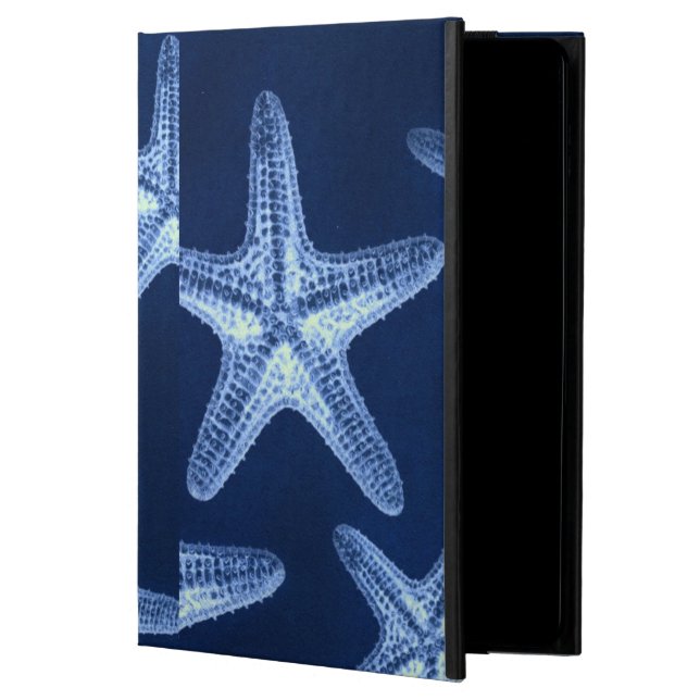 Funda Para iPad Air playa de moda costera rústica marinera estelar azu (Anverso)
