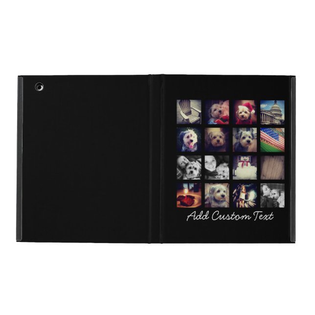 Funda Para iPad Collage de fotos con fondo negro (Exterior)