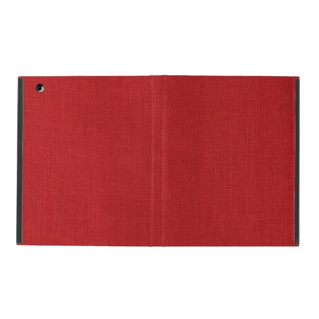 Funda Para iPad Foto de lino roja de la textura (Exterior)