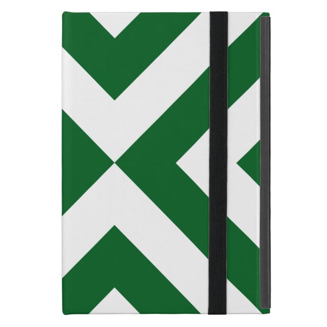 Funda Para iPad Mini Galones verdes y blancos (Anverso cerrado)