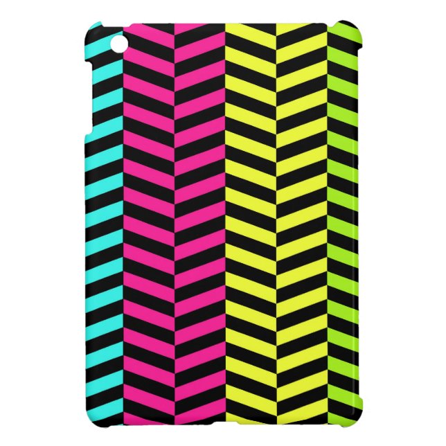 Funda Para iPad Mini Mini caso del iPad de neón de Chevron (Atrás)