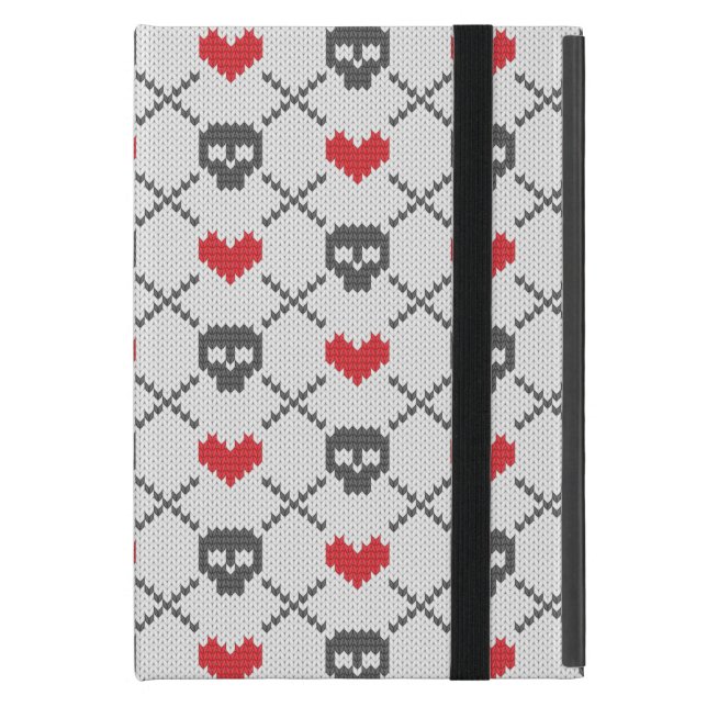 Funda Para iPad Mini Modelo hecho punto con los cráneos (Anverso cerrado)