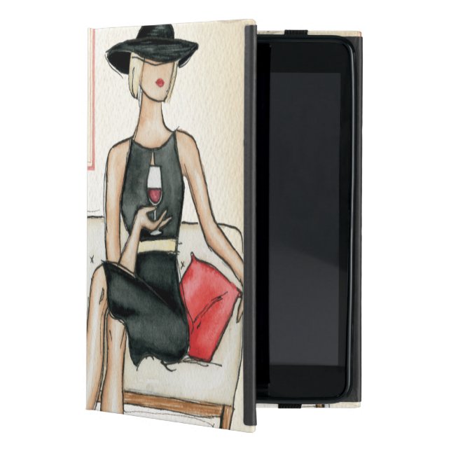 Funda Para iPad Mini Mujer que bebe el vino rojo (Anverso)