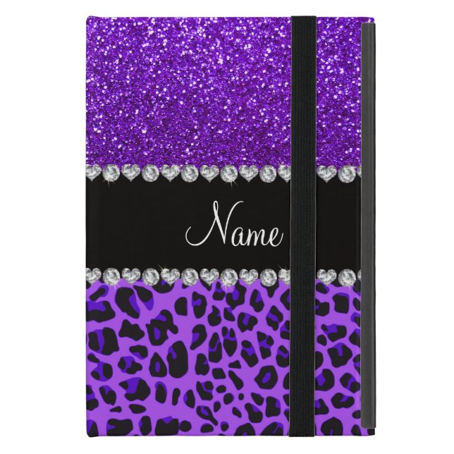 Funda Para iPad Mini Nombre personalizado leopardo morado índigo purpur (Anverso cerrado)