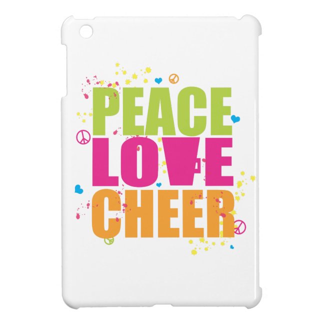 Funda Para iPad Mini Paz, amor, caso del iPad de la alegría mini (Atrás)