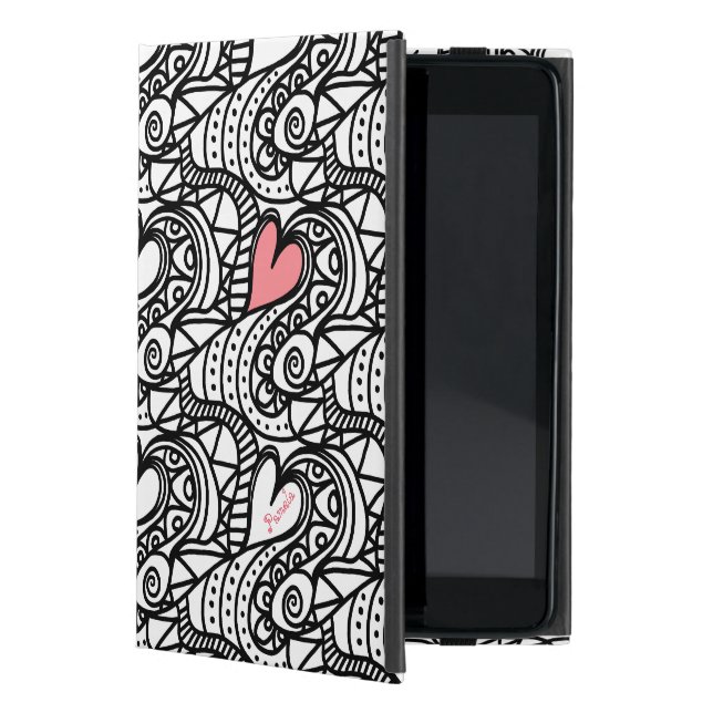Funda Para iPad Mini Resumen Hearts Doodle Art Personalizado iPad Mini  (Anverso)