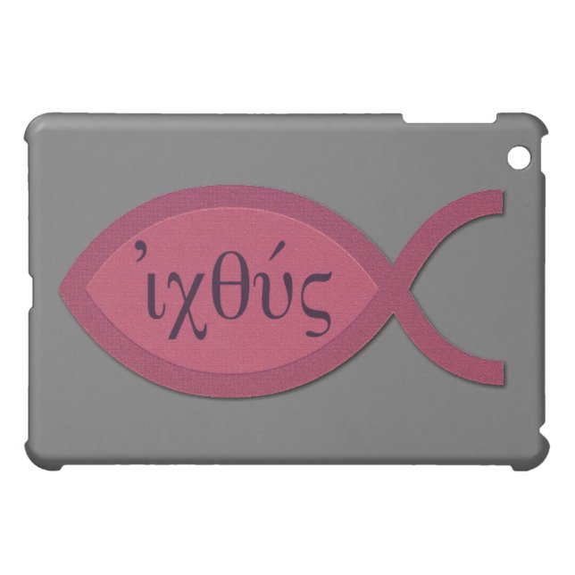 Funda Para iPad Mini Símbolo cristiano de los pescados de IXOYE - (Reverso Horizontal)
