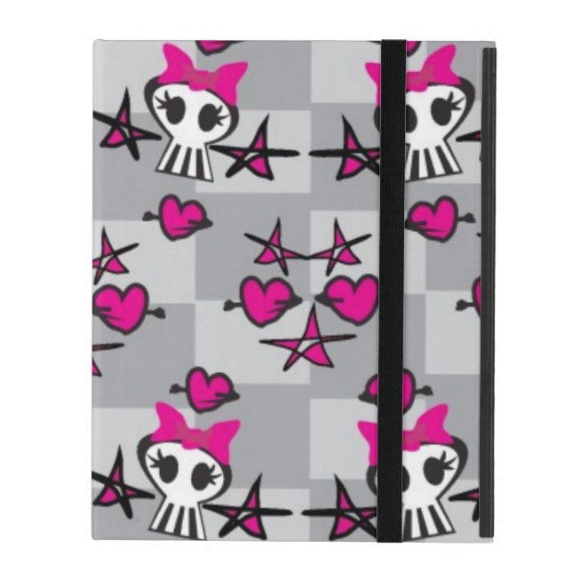 Funda Para iPad Modelo de los cráneos de Emo (Anverso cerrado)