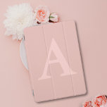 Funda para iPad monograma simple rosa dorado Rosa<br><div class="desc">¿Te gusta el rosa y los monogramas y tienes un iPad que necesita una cubierta inteligente? Esto te ha cubierto (y tu iPad)</div>