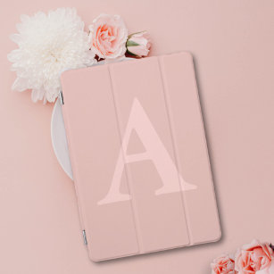 Funda para iPad monograma simple rosa dorado Rosa