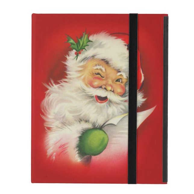 Funda Para iPad Navidades de Vintage Santa Claus (Anverso cerrado)