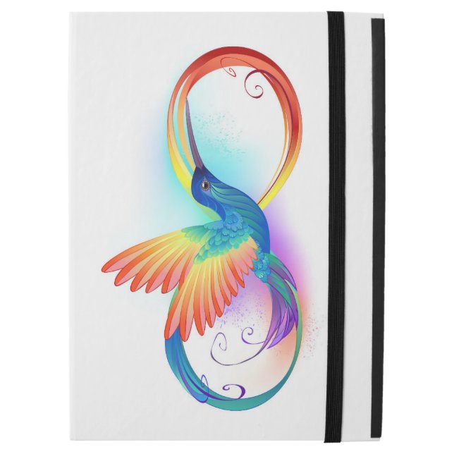Funda Para iPad Pro 12.9" Colibrí arcoiris con símbolo Infinity (Anverso cerrado)