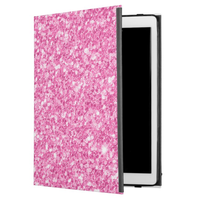 Funda Para iPad Pro 12.9" Fondo de Purpurina Rosa Faux (Anverso)