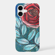 Funda para iPhon de Rosa Roja Expresionista Capric