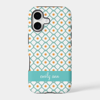 Funda para iPhone4 con cuatrefolla de puntos naran