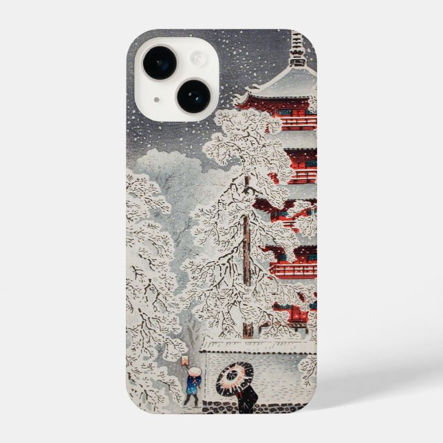 Funda Para iPhone 浮世絵 ukiyoe 高橋松亭 「浅草の雪」iPhone 14ケース (Reverso )