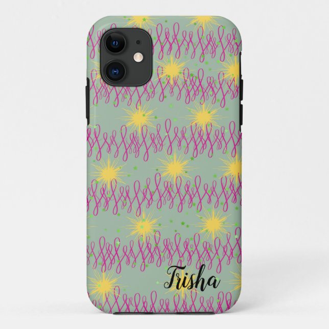 funda para iPhone 11 con estrellas amarillas y rem (Reverso)