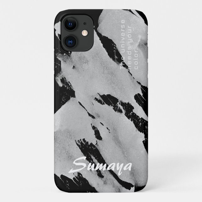 Funda para iPhone 11 en blanco negro y gris | PERS (Reverso)