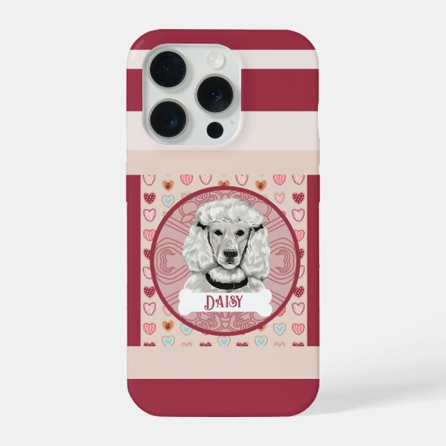 Funda para iPhone 11 Pro Poodle + nombre Valentine (Reverso )