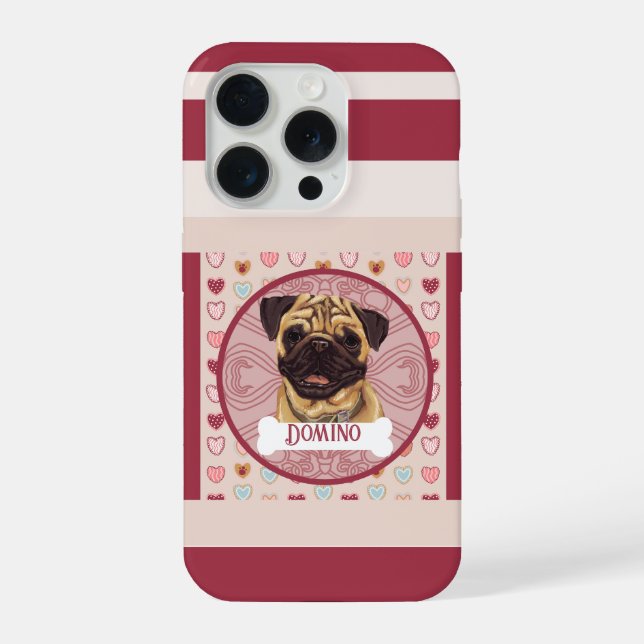 Funda para iPhone 11 Pro Pug Valentine Heart  (Reverso )
