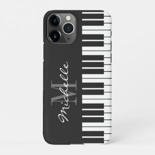 Funda Para iPhone 11Pro Teclas de piano blanco y negro monograma iPhone 15