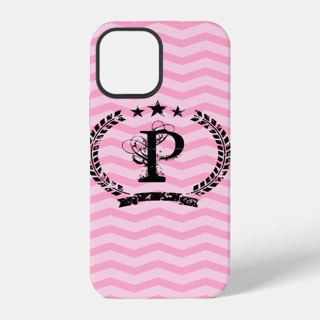 Funda para iPhone 12 con estampado de chevron y mo (Reverso )