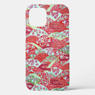 Funda para iPhone 12 con Floral Rojo Japonés Origa
