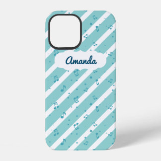 Funda para iPhone 12 con notas musicales de rayas