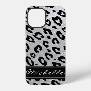 Funda para iPhone 12 con purpurina plateada person