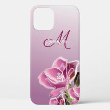 funda para iPhone 12 - freesia con monograma y acu