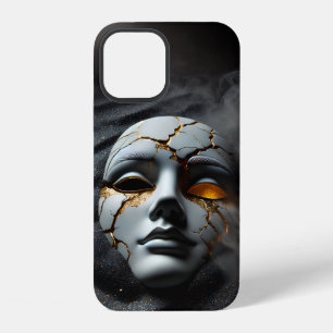 Funda para iPhone 12 Máscara de Porcelana Agrietad
