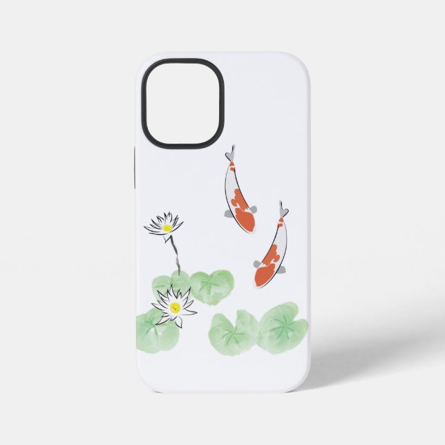 Funda para iPhone 12 Mini de estanque de koi (Reverso )