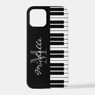 Funda Para iPhone 12 Pro Teclas de piano blanco y negro monograma iPhone 15