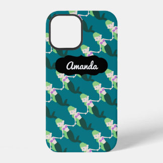 Funda para iPhone 12 Sirena Verde Nombre Personali