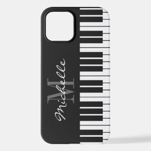 Funda Para iPhone 12 Teclas de piano blanco y negro monograma iPhone 15