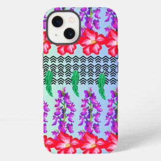 Funda para iPhone 13 con monograma floral, fondo a