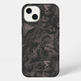 Funda para iPhone 13 con remolino de café oscuro e