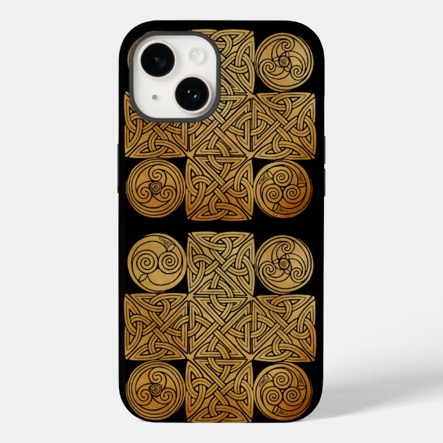 Funda para iPhone 13 cruzado de Knotwork celta (Reverso )