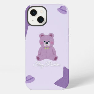Funda para iPhone 13 de osito Teddy cósmico púrpur