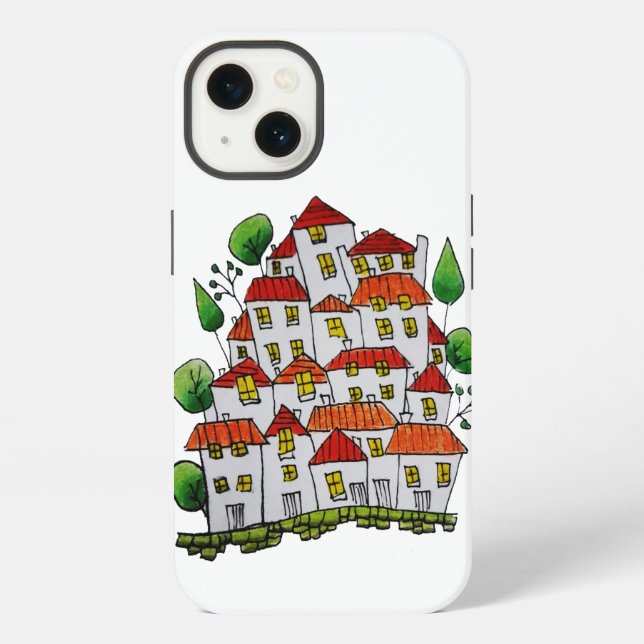 Funda para iPhone 13 (Doodle - Dibujado a mano) (Reverso )