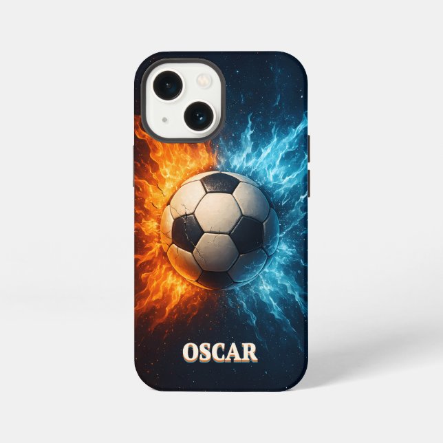 Funda para iPhone 13 Mini de fútbol personalizada (Reverso )