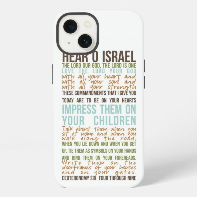Funda para iPhone 13 oración Shemá (Reverso )