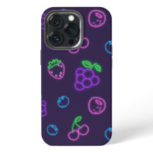 Funda para iPhone 13 Pro con patrón de bayas neón