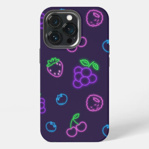 Funda para iPhone 13 Pro con patrón de bayas neón
