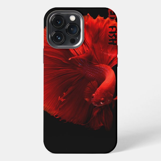 Funda para iPhone 13 Pro Max con arte de pez betta (Reverso )