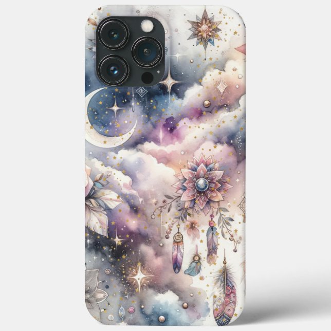 funda para iPhone 13 Pro Max en diseño celeste (Reverso )