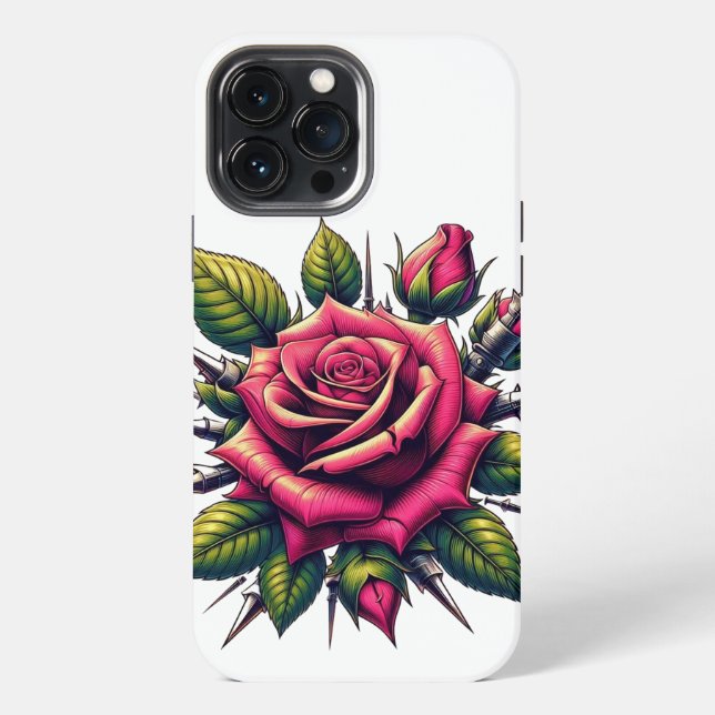 Funda para iPhone 13 Pro Max Rosa Roja (Reverso )