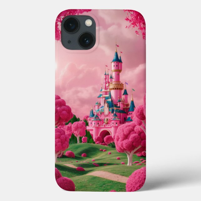 Funda para iPhone 13 rosa con estilo Lego (Reverso)